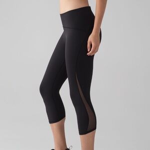 Lululemon Train‎ Times Crop (17") Black High-Waisted Leggings